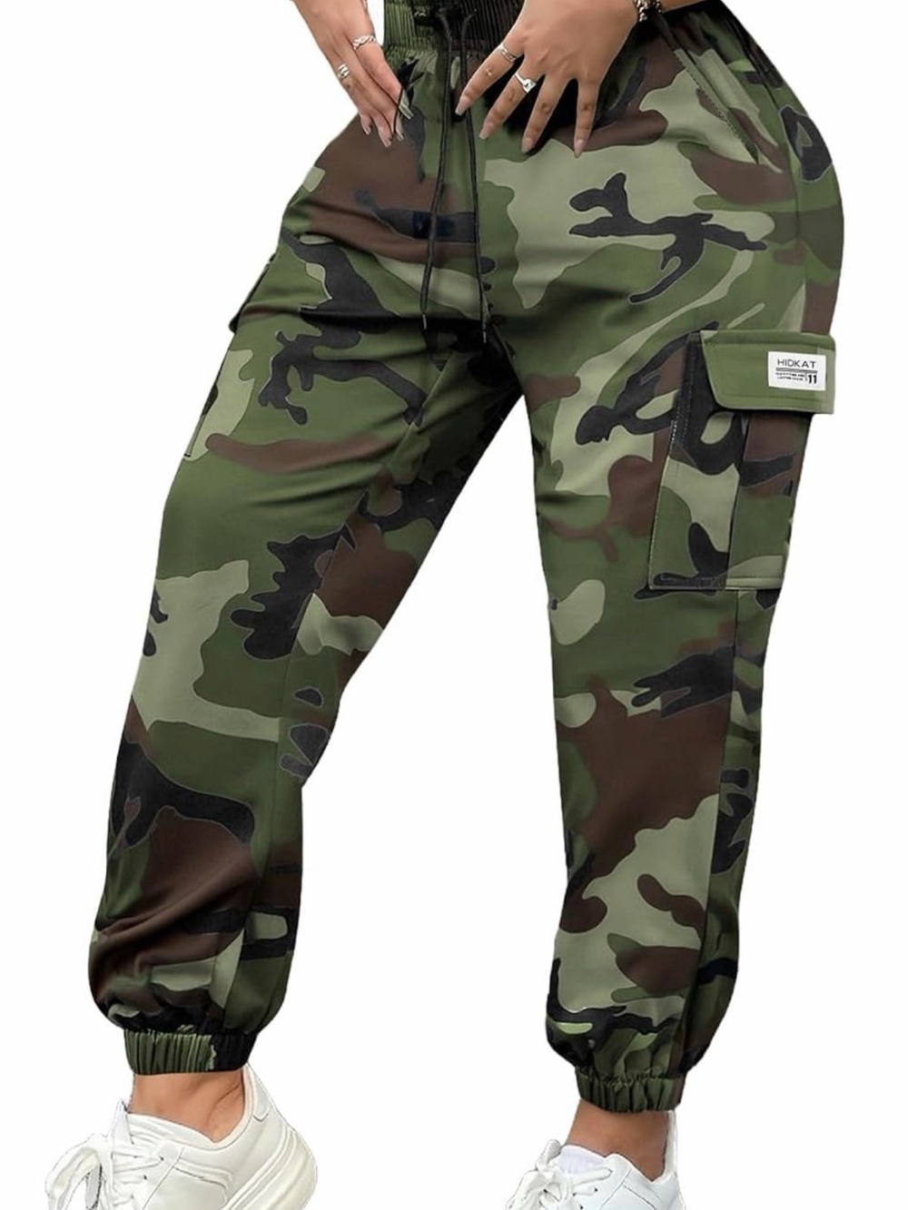 Women’s Camo Cargo Jogger Pants - Green Camouflage
